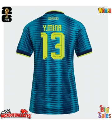 Colombia Yerry Mina #13 Replica Away Stadium Shirt for Women World Cup 2026 Short Sleeve